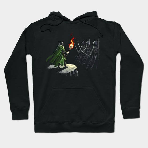 A Guardian Confronts the Shadows - Fantasy Hoodie by Fenay-Designs